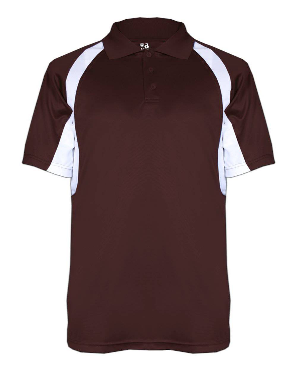 Badger Sport 3344 Hook Polo - Maroon White - HIT a Double - 1