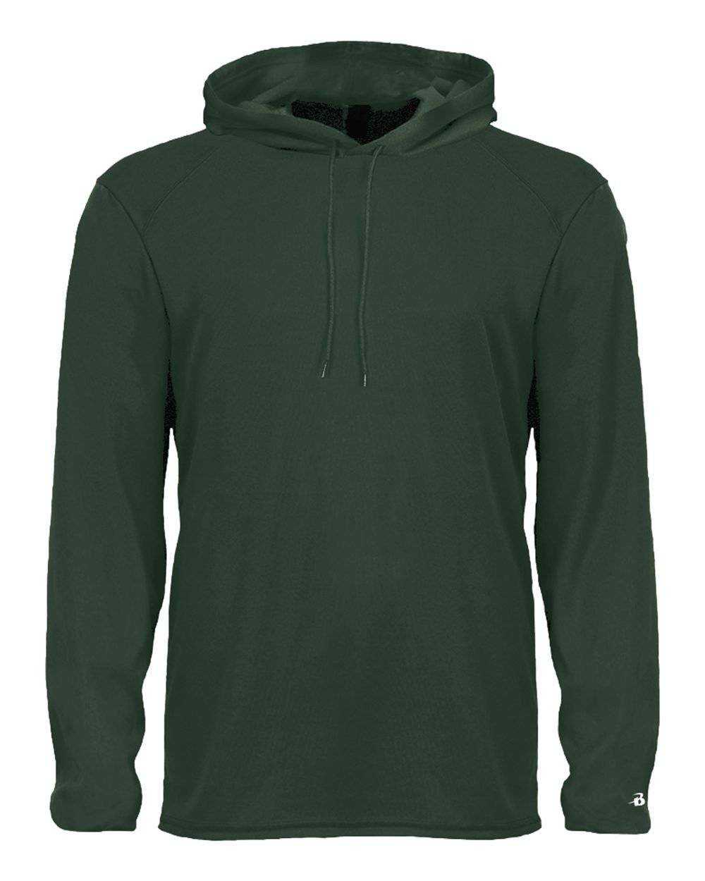 Badger Sport 4105 B-Core Long Sleeve Hoodie Tee - Forest - HIT a Double - 1