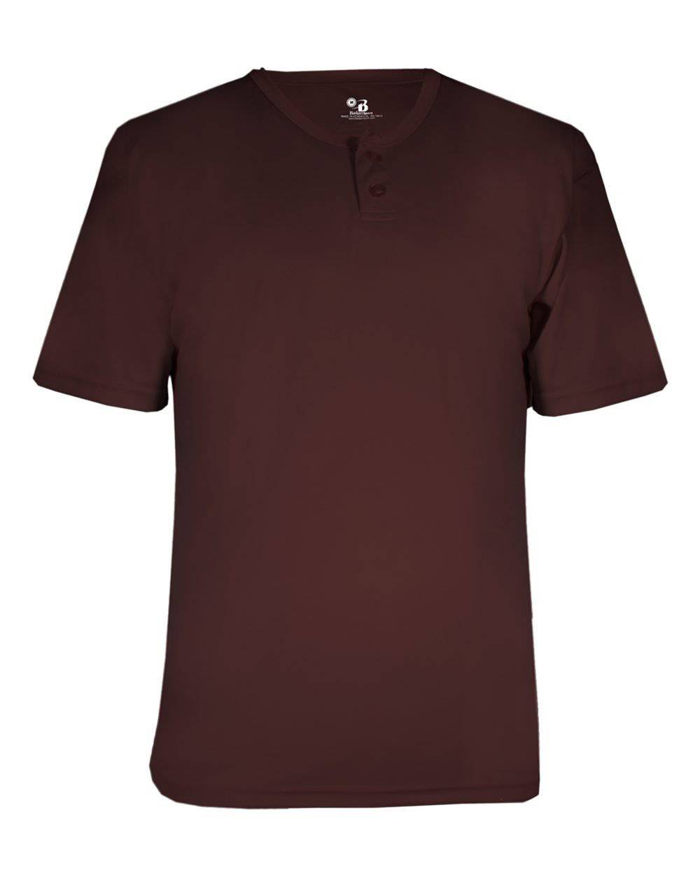 Badger Sport 7930 Adult B-Core Placket - Maroon - HIT a Double - 1