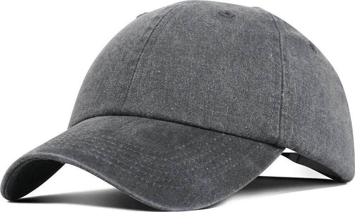 Fahrenheit F470 Promotional Pigment Dyed Washed Cotton Cap - Charcoal - HIT a Double - 1