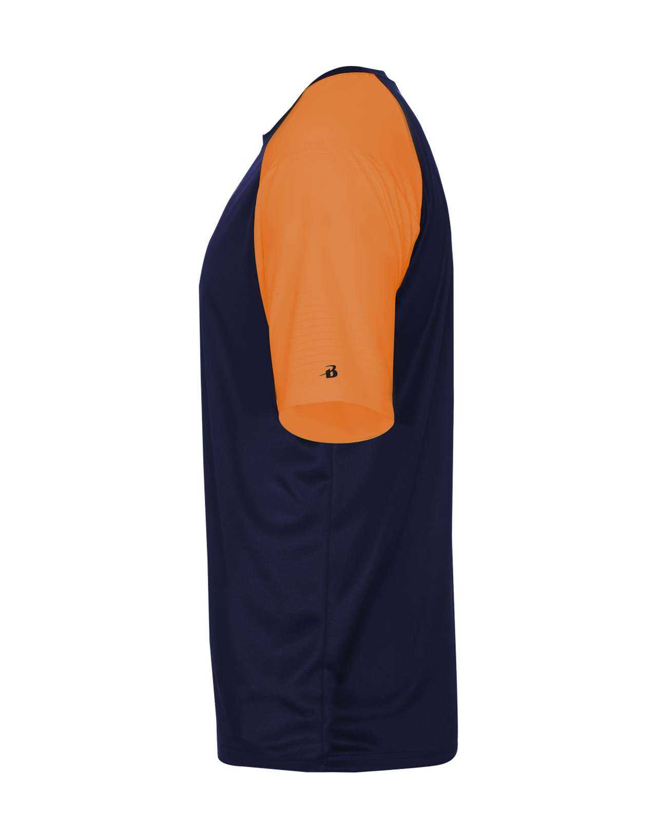 Badger Sport 2230 Breakout Youth Tee - Navy Orange - HIT a Double - 1