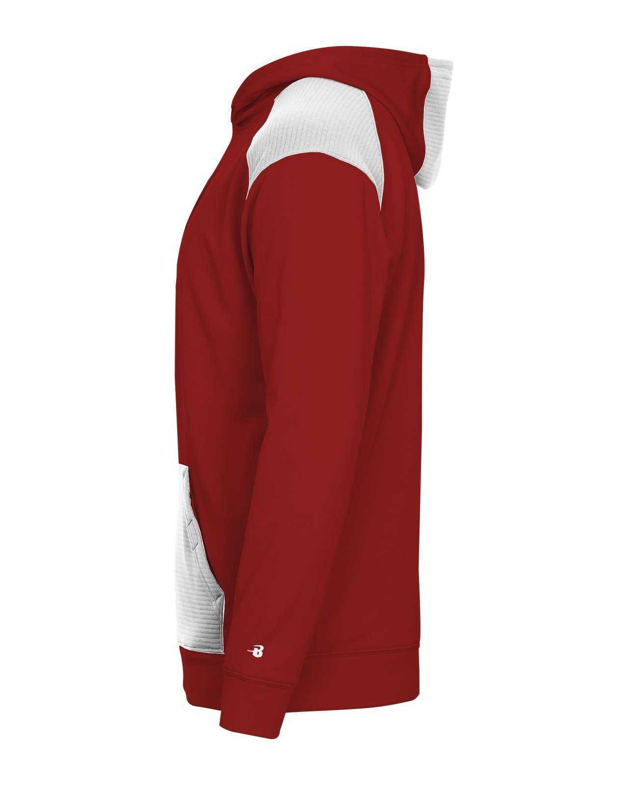 Badger Sport 2440 Breakout Performance Fleece Youth Hoodie - Red White - HIT a Double - 1