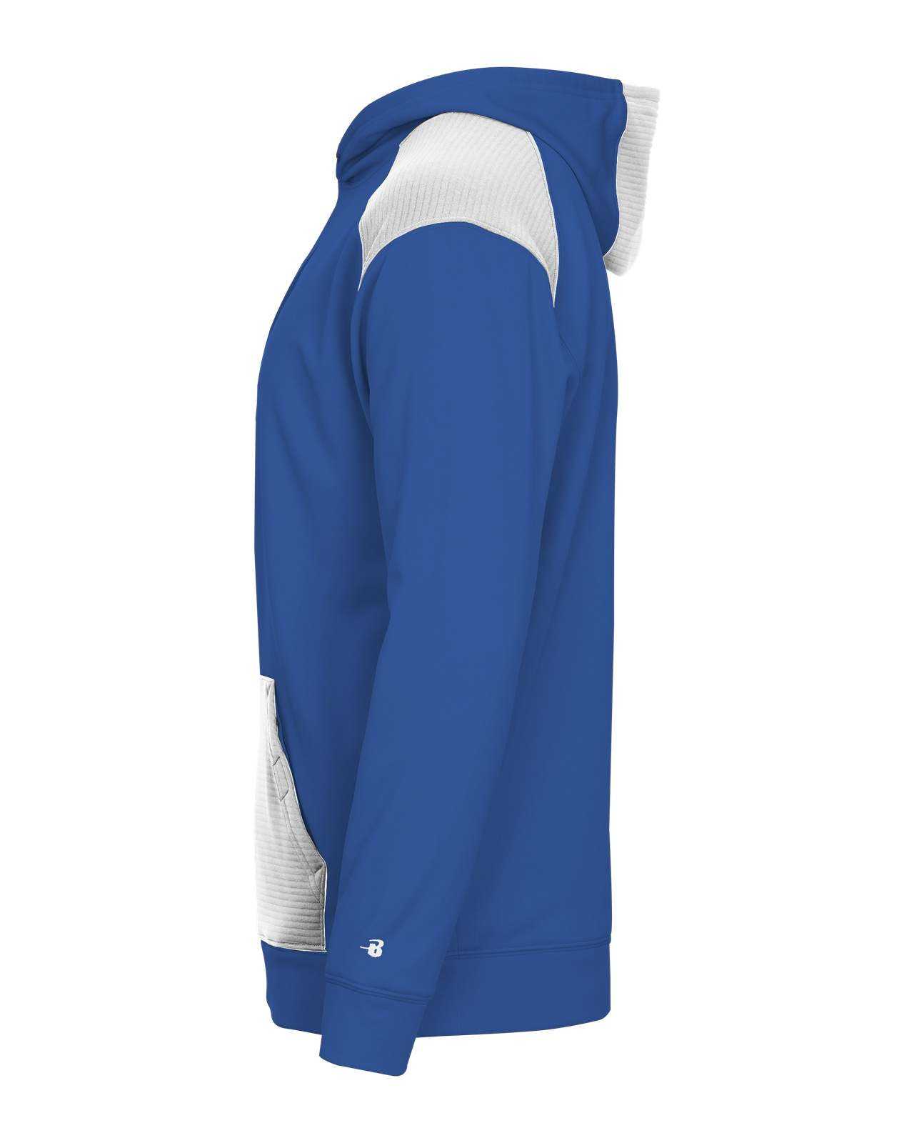 Badger Sport 2440 Breakout Performance Fleece Youth Hoodie - Royal White - HIT a Double - 1