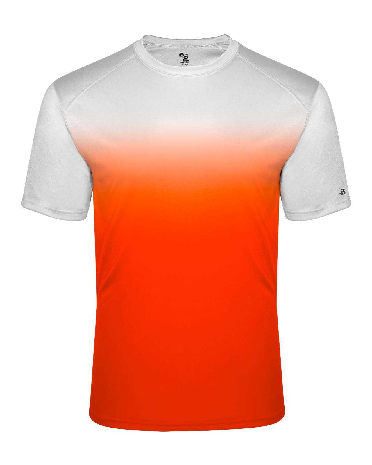 Badger Sport 2203 Ombre Youth Tee - White Orange - HIT a Double - 1