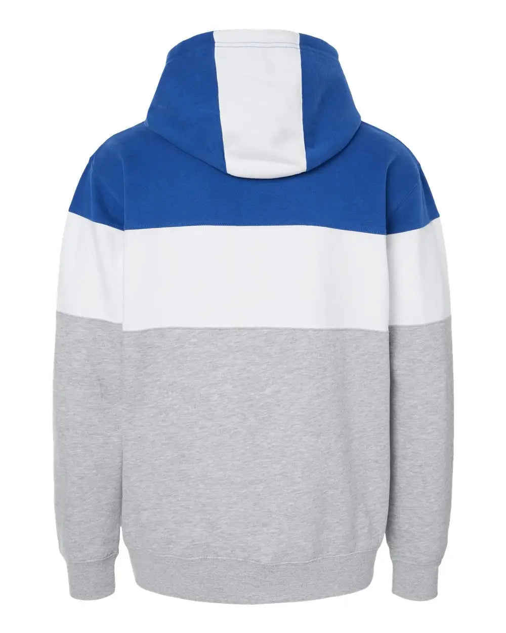J. America 8644 Varsity Fleece Colorblocked Hooded Sweatshirt - Royal Oxford - Gray / Xs