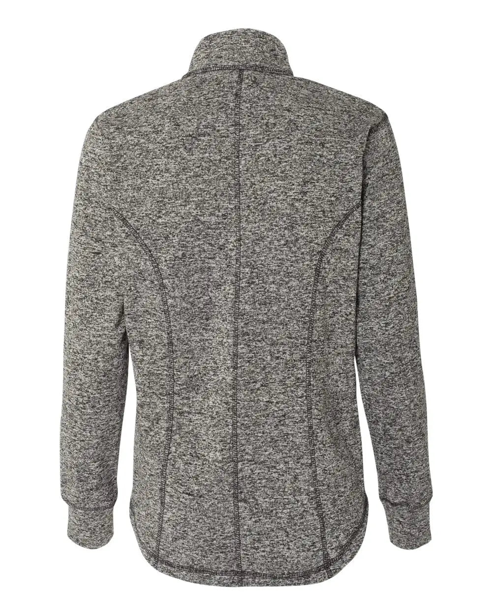 J. America 8617 Women’s Cosmic Fleece Quarter-zip Pullover - Charcoal Fleck Black