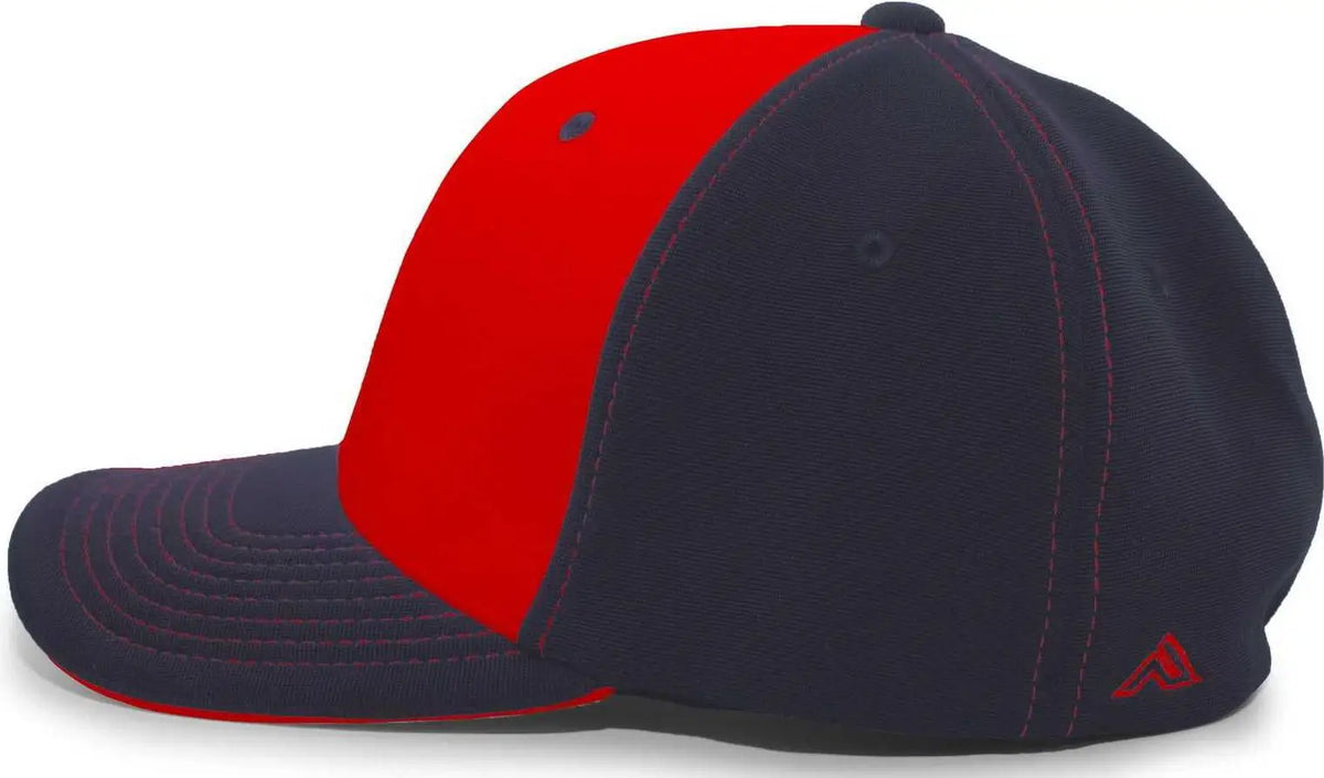 Pacific Headwear 398f M2 Performance Flexfit Cap - Navy Red