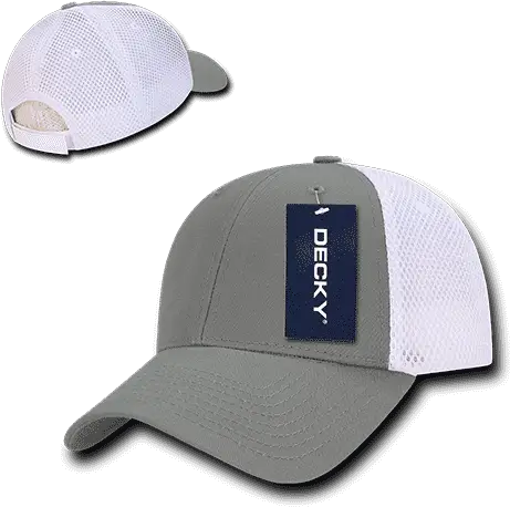 Decky 204 Low Crown Air Mesh Baseball Cap - Gray White - one Size Fits Most