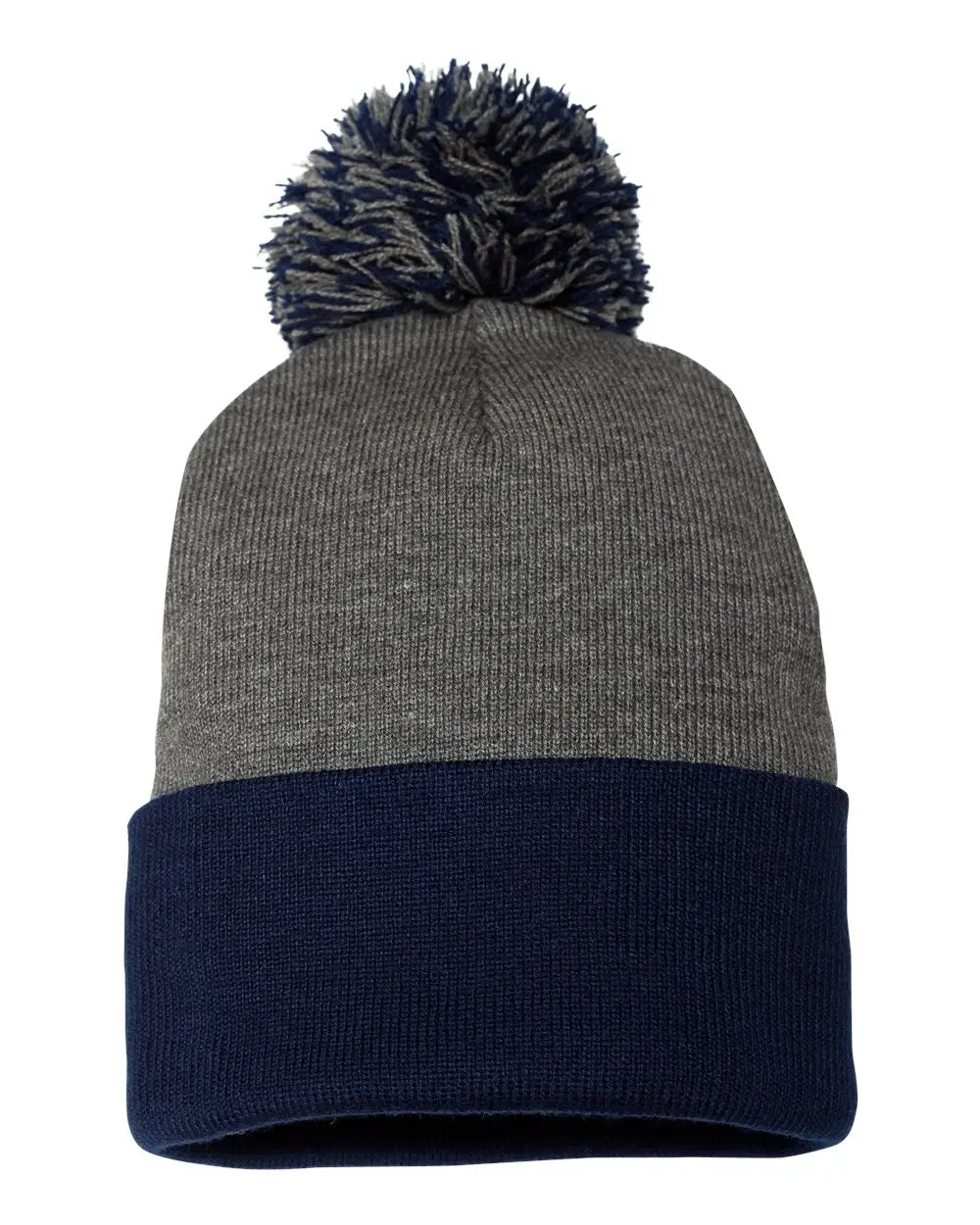 Sportsman Sp15 12’’ Pom-pom Cuffed Beanie - Dark Heather Grey Navy - Gray / one Size Fits Most