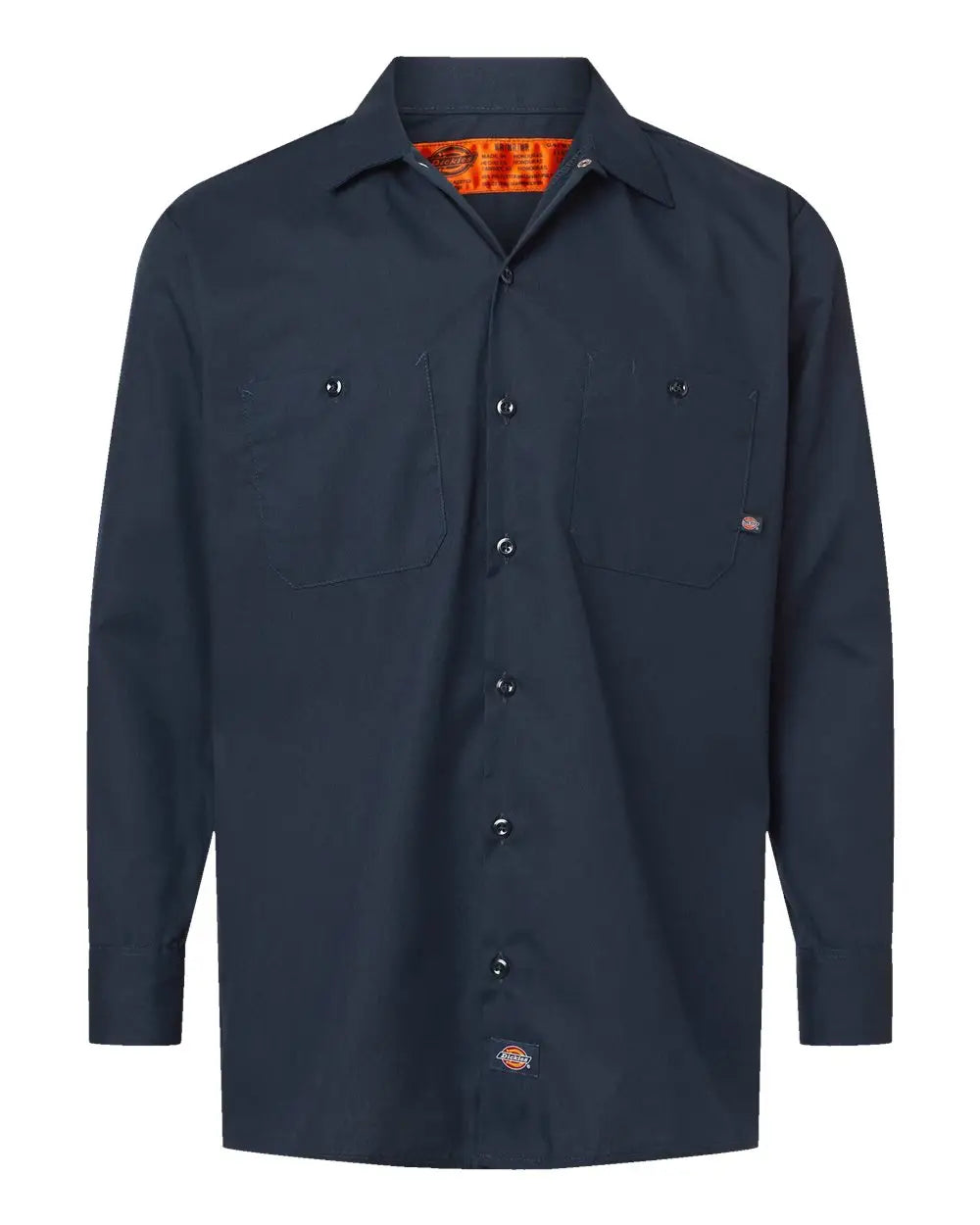 Dickies L535t Industrial Long Sleeve Work Shirt - Tall Sizes - Dark Navy - Mt