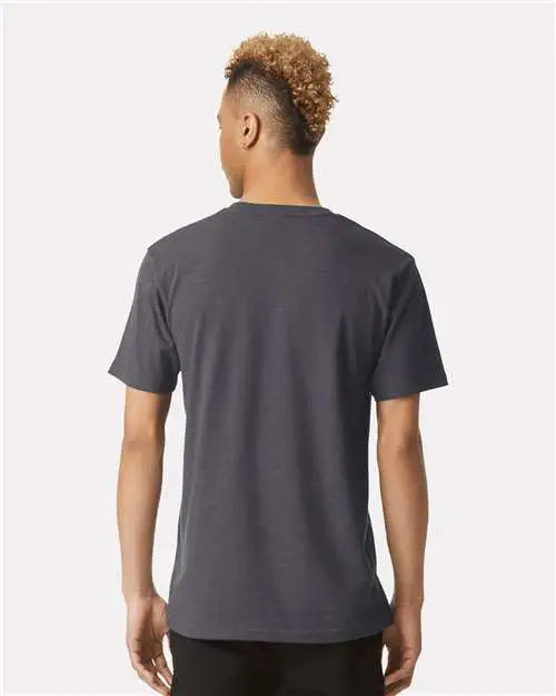American Apparel 2004cvc Cvc Henley Tee - Heather Charcoal