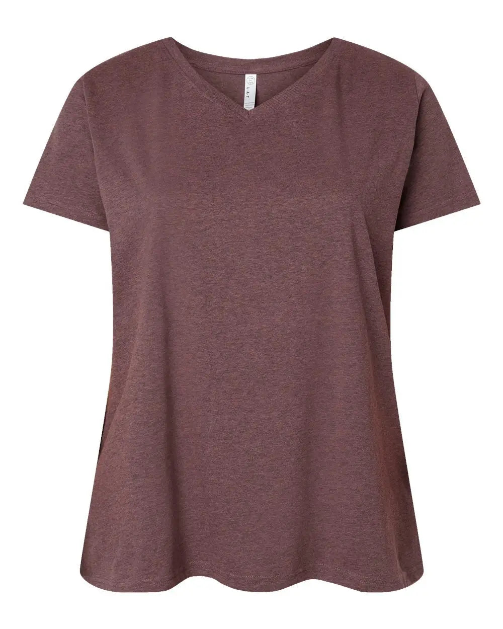 Lat 3817 Curvy Collection Women’s Fine Jersey V-neck Tee - Sangria Blackout - Cardinal / 1 - 14/16