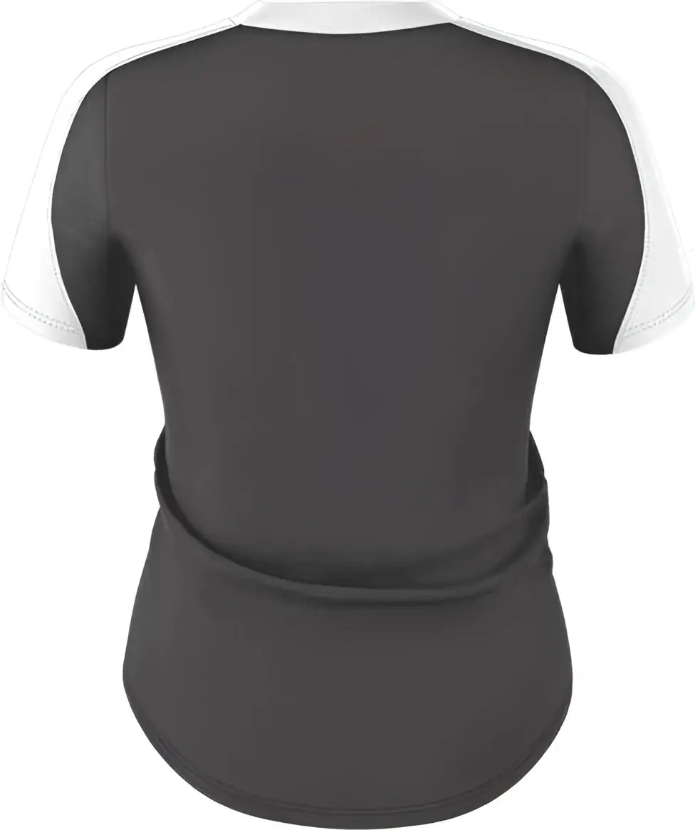 Alleson Athletic 558vw Womens v Neck Fastpitch Jersey - Charcoal Solid White