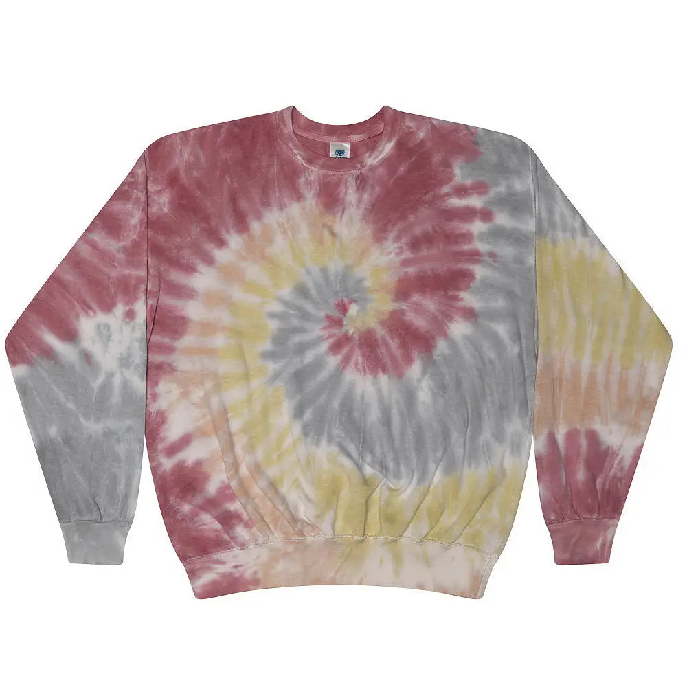 Colortone 8100c Tie-dyed Fleece Crewneck Sweatshirt - 8100 - Desert Rose
