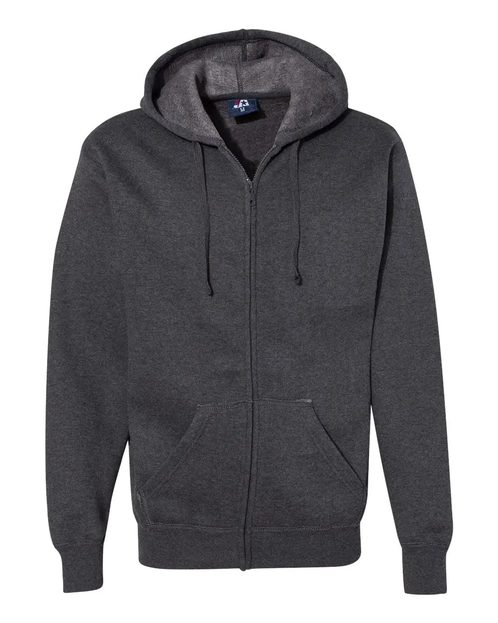 J. America 8821 Premium Full-zip Hooded Sweatshirt - Charcoal Heather - Dark Gray / s