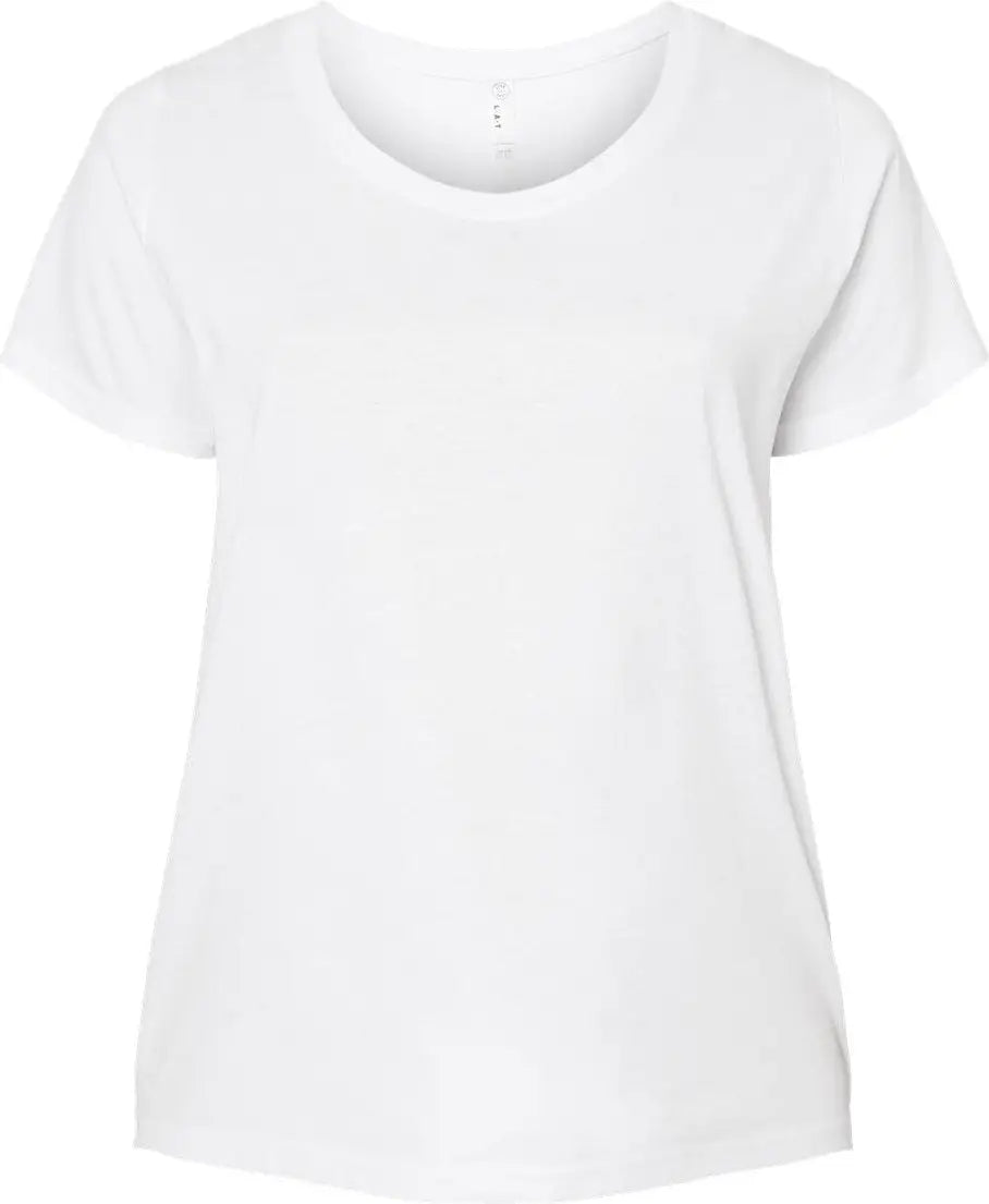 Lat 3816 Curvy Collection Women’s Fine Jersey Tee - Blended White - 1 - 14/16