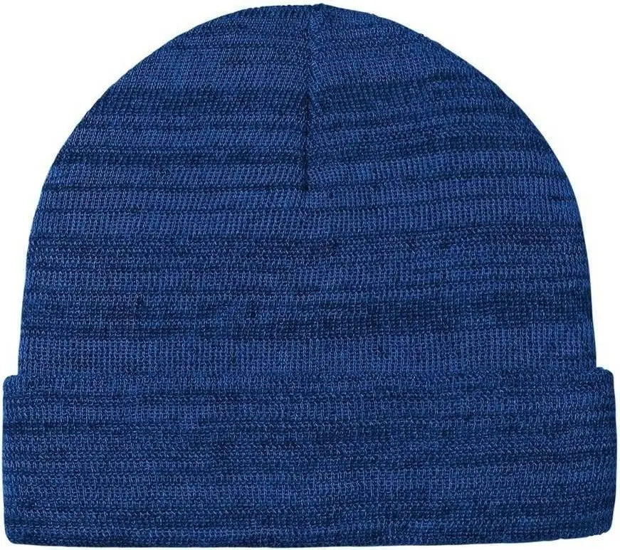 Port Authority C939 Knit Cuff Beanie - True Royal Heather - 7’’ - 7 3/8’’