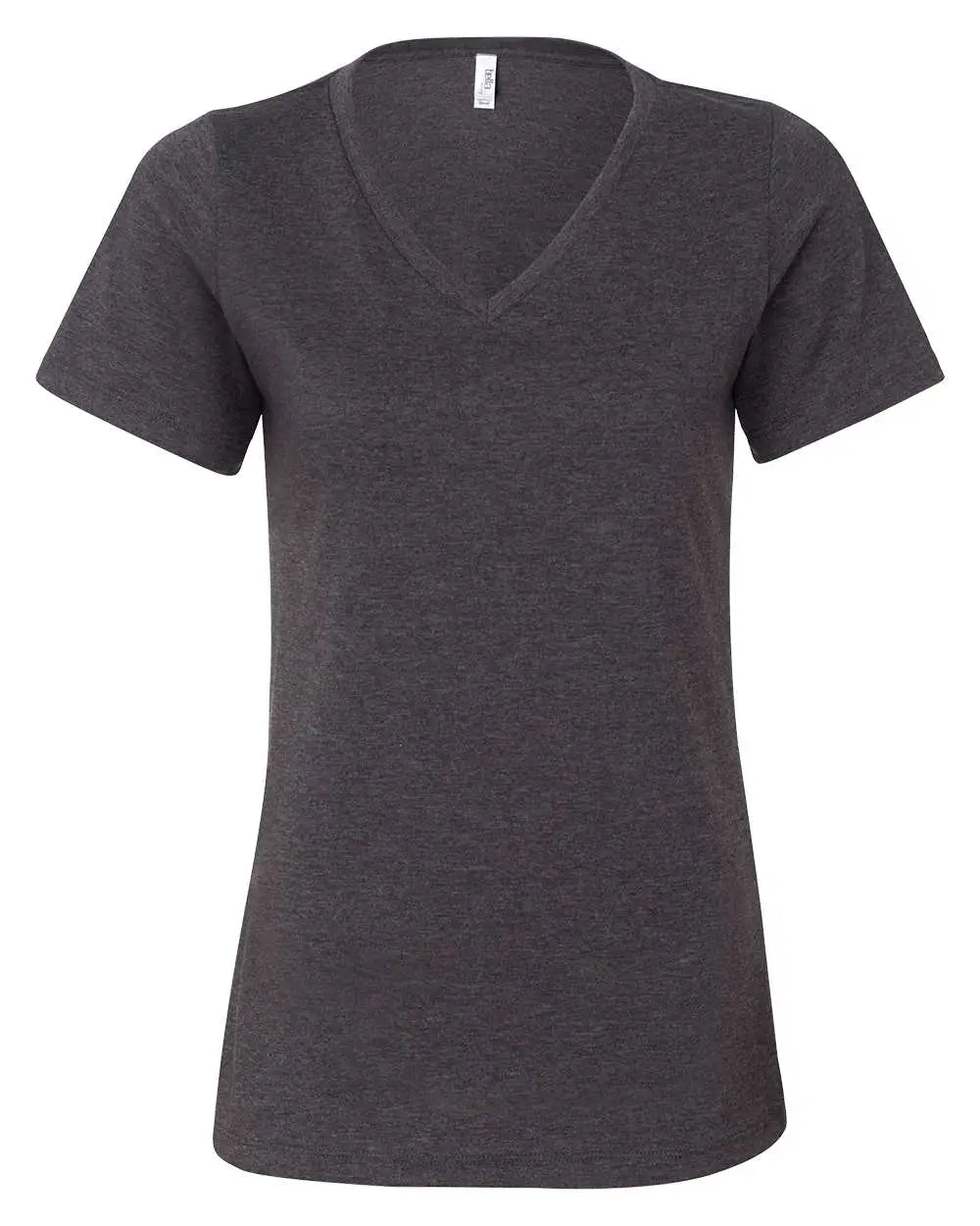 Bella + Canvas 6405cvc Women’s Relaxed Heather Cvc V-neck Tee - Dark Grey - Gray / s