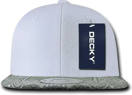 Decky 1093 Bandanna Snapback Cap - White Gray - one Size Fits Most