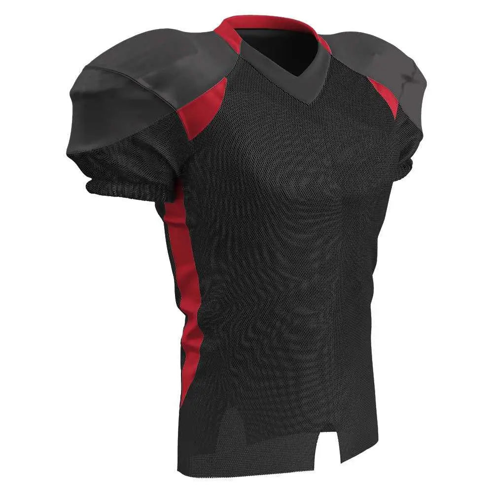 Champro Fj20 Huddle Stretch Polyester Dazzle Jersey - Black Scarlet