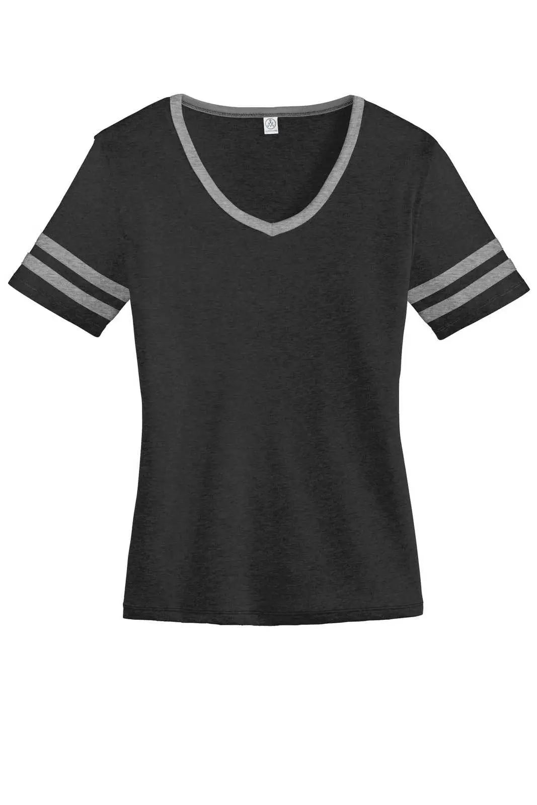 Alternative Aa5058 Women’s Varsity Vintage 50/50 Tee - Black Smoke