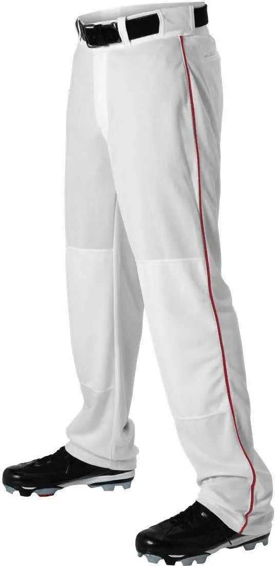 Alleson Athletic 605wlby Youth Baseball Pant with Braid - White Scarlet