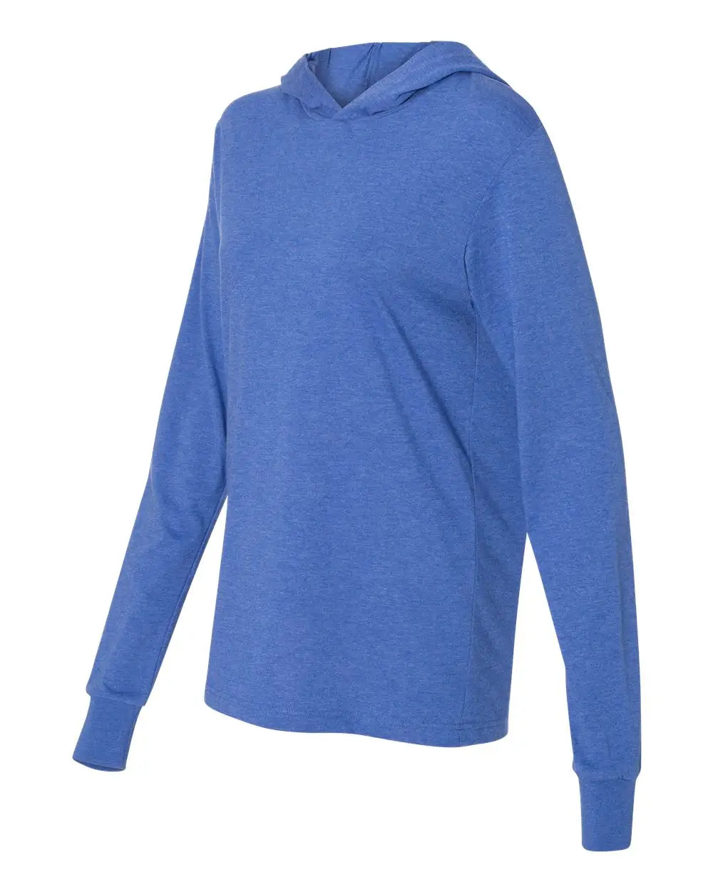 Bella + Canvas 3512 Jersey Hooded Long Sleeve Tee - Heather True Royal - Xs