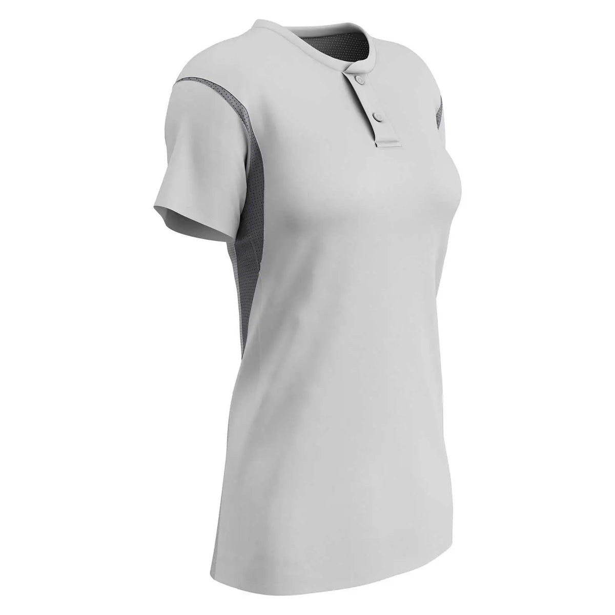 Champro Bs28 Girls/ladies Legacy 2-button Softball Jersey - White Gray