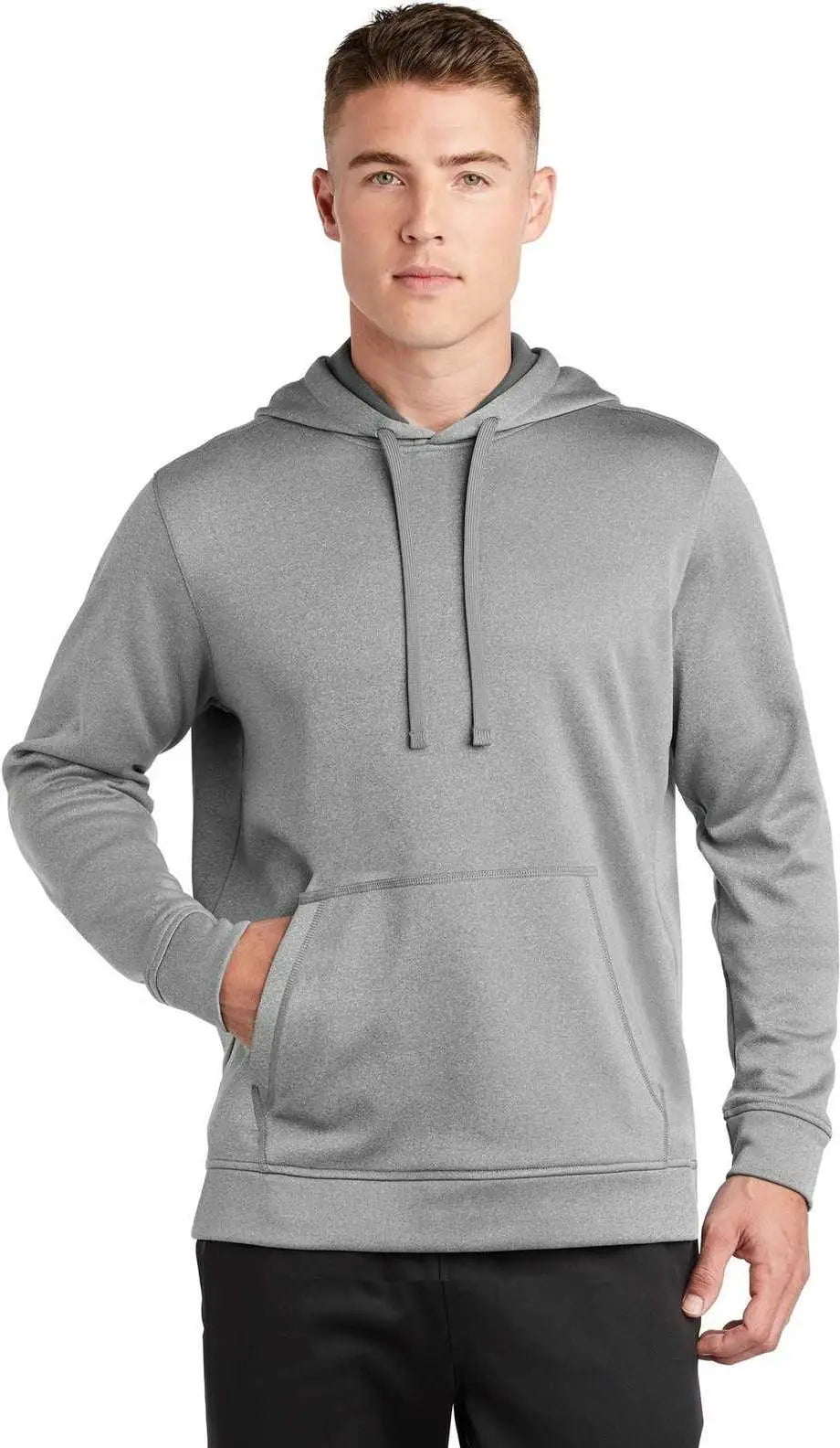 Sport-tek St264 Posicharge Sport-wick Heather Fleece Hooded Pullover - Dark Silver