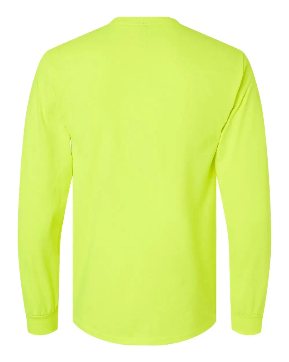 Gildan 2410 Ultra Cotton® Long Sleeve Pocket T-shirt - Safety Green - s