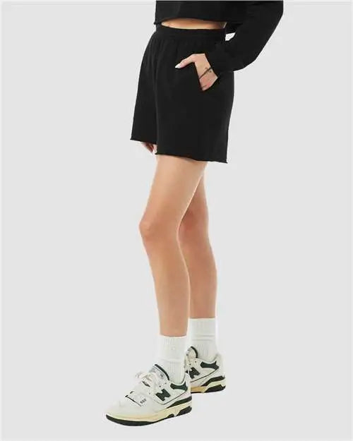 Bella + Canvas 3787c Women’s Cutoff Fleece Shorts - 3787 - Black