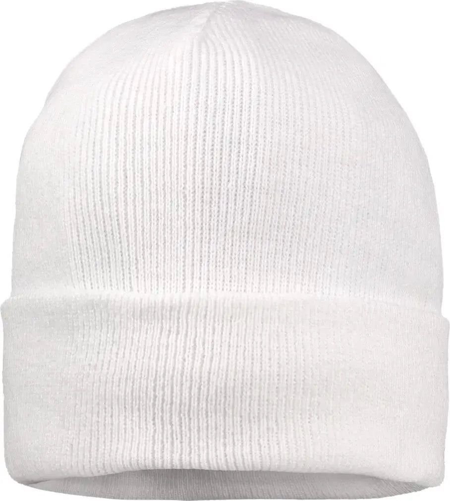 Sportsman Sp12fl 12’’ Fleece Lined Cuffed Beanie - White - one Size Fits Most