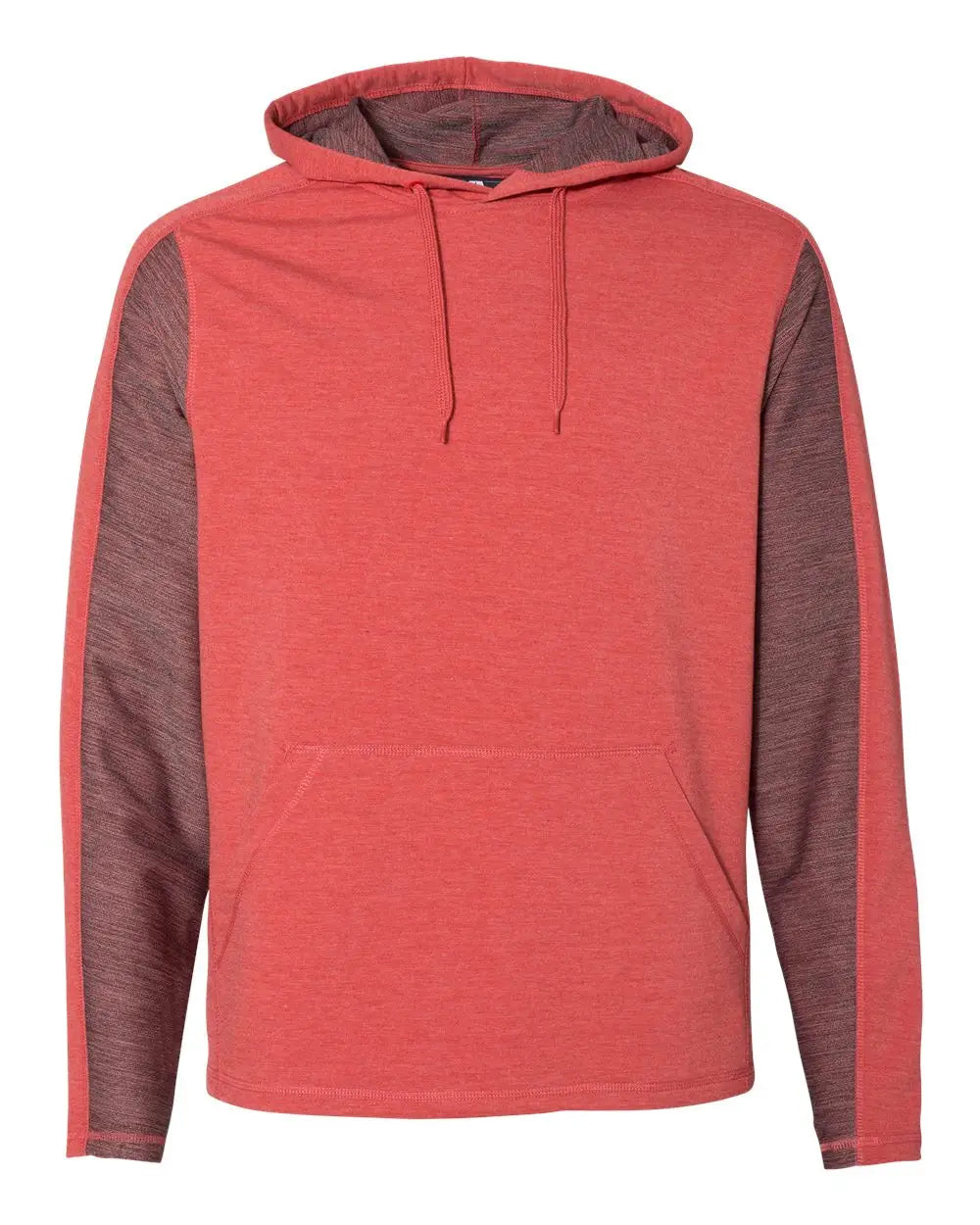 J. America 8435j Omega Stretch Hooded Pullover - 8435 - Red Triblend - Adult s