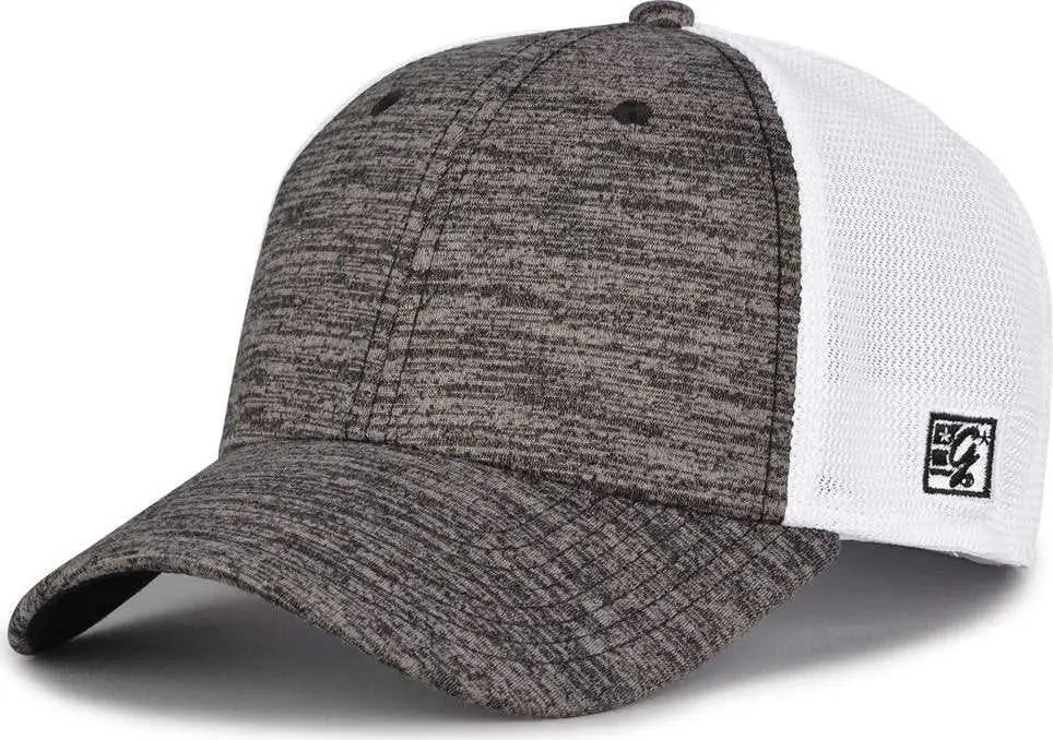 The Game Gb444 Athletic Heather and Diamond Mesh Cap - Black - 6 3/4’’ - 7 1/4’’