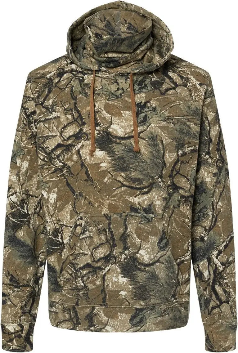 J. America 8879j Gaiter Fleece Hooded Sweatshirt - 8879 - Outdoor Camo - Adult Xs