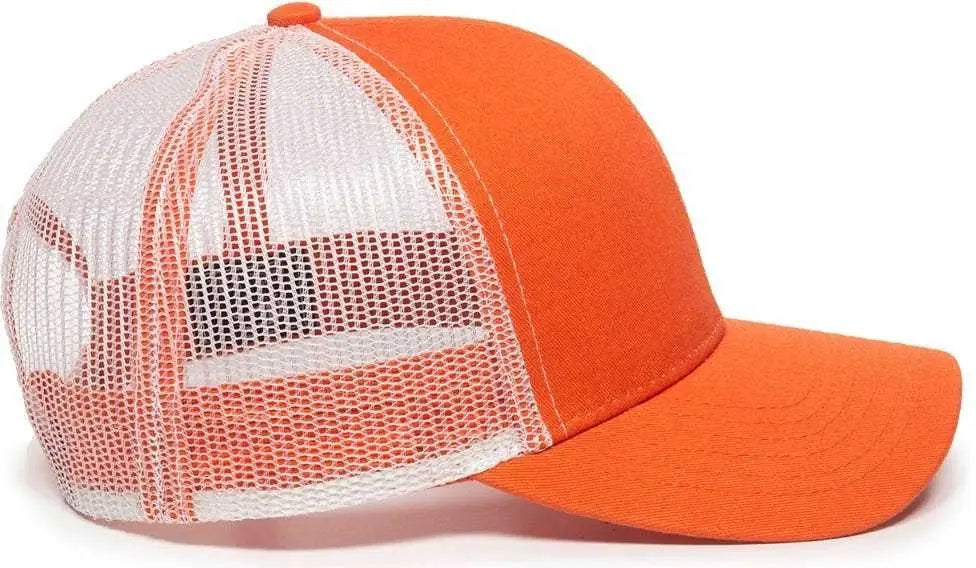 Oc Sports Mbw-600 Team Adjustable Mesh Back Ball Cap - Orange White - 6 7/8’’ - 7 1/2’’