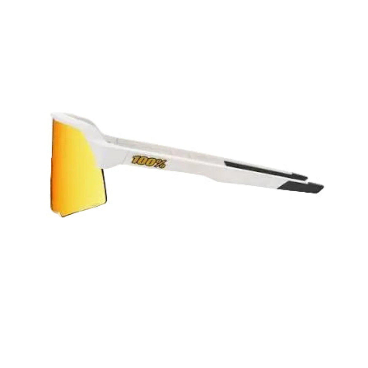 100% 60005-00009 S3 Sunglasses Soft Tact White - Hiper Red Mirror Lens - Adult