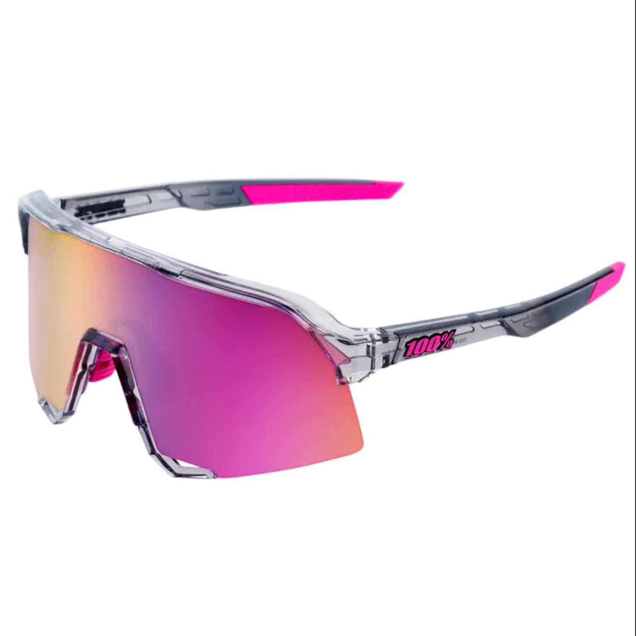 100% 60005-00017 S3 Sunglasses Tokyo Night with Purple Mirror Lens - Grey / Adult