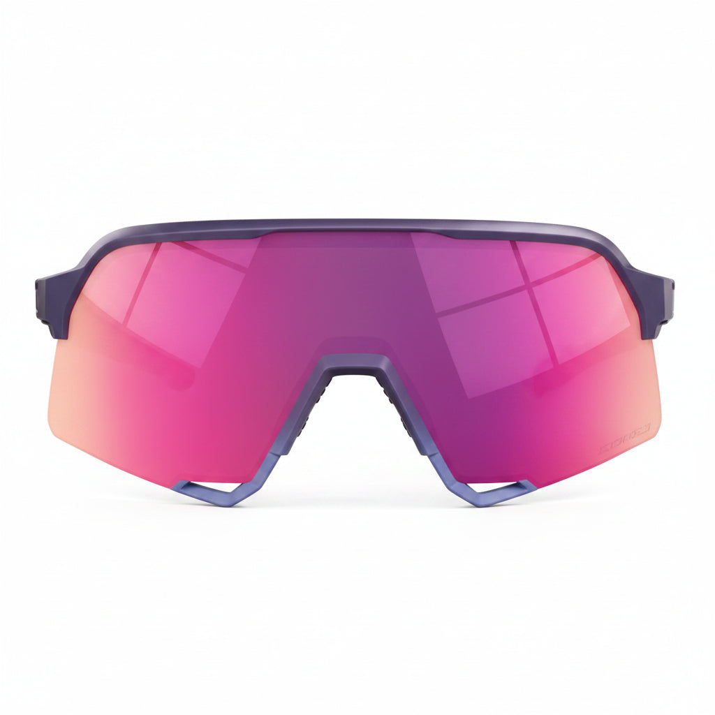 100% 60005-00044 S3 Sunglasses Satin Storm Metallic with Purple Mirror Lens - Blue / Adult