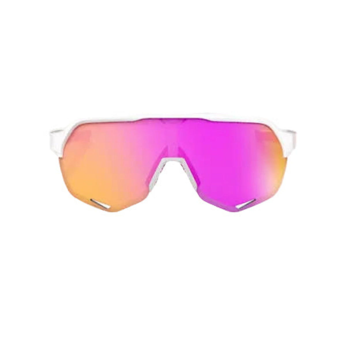100% 60006-00034 S2 Sunglasses Matte White/pink - Hiper Vital Pink Mirror Lens - White / Adult