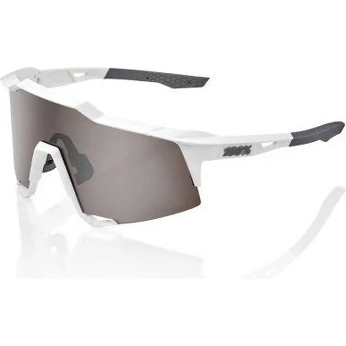 100% 60007-00006 Speedcraft Sunglasses Matte White with Hiper Silver Lens - Adult