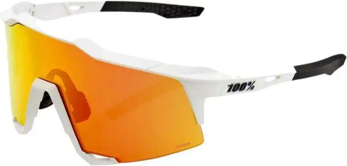 100% 60007-00009 Speedcraft Sunglasses Soft Tact off White with Hiper Red Mirror Lens - Adult