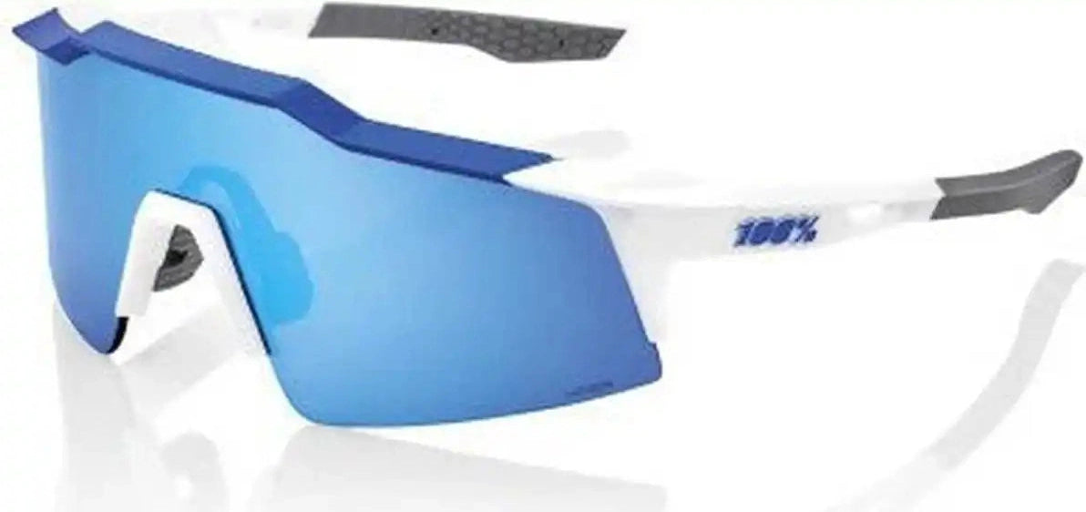 100% 60008-00003 Speedcraft Sl Sunglasses Matte White Metallic Blue with Hiper Lens - Adult