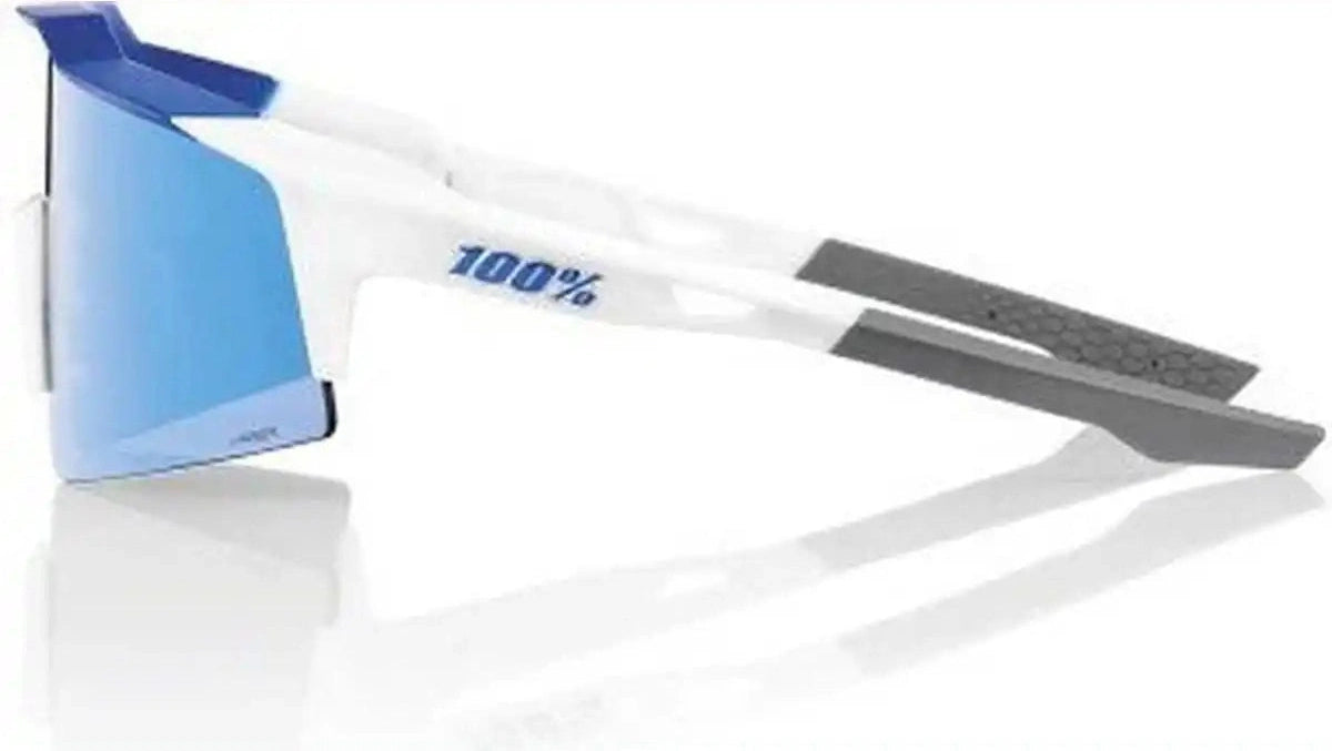 100% 60008-00003 Speedcraft Sl Sunglasses Matte White Metallic Blue with Hiper Lens - Adult