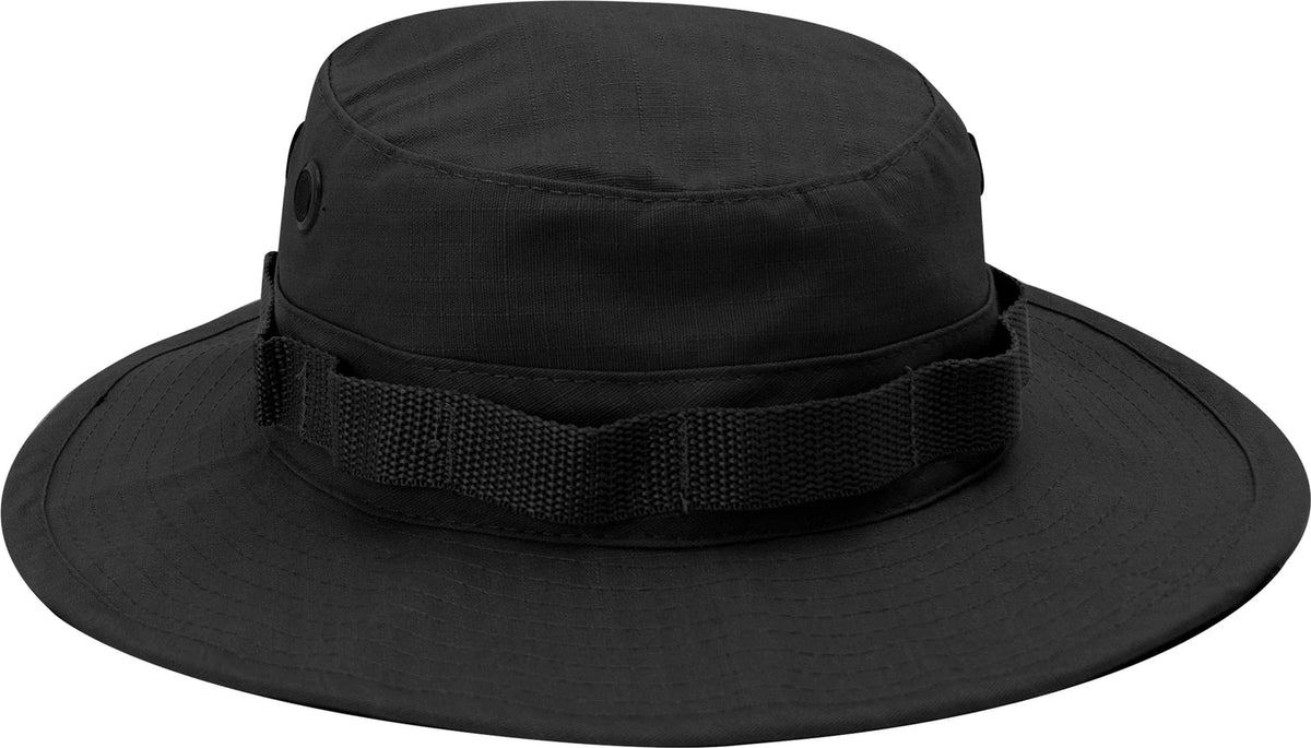 100% Cotton Rip-stop Boonie Hat - Black / Default