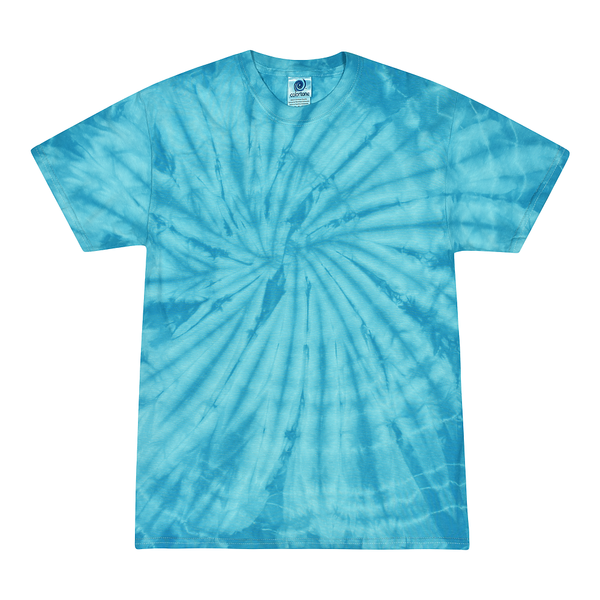 Colortone 1000Y Youth Multi-Color Tie-Dyed T-Shirt - Spider Turquoise
