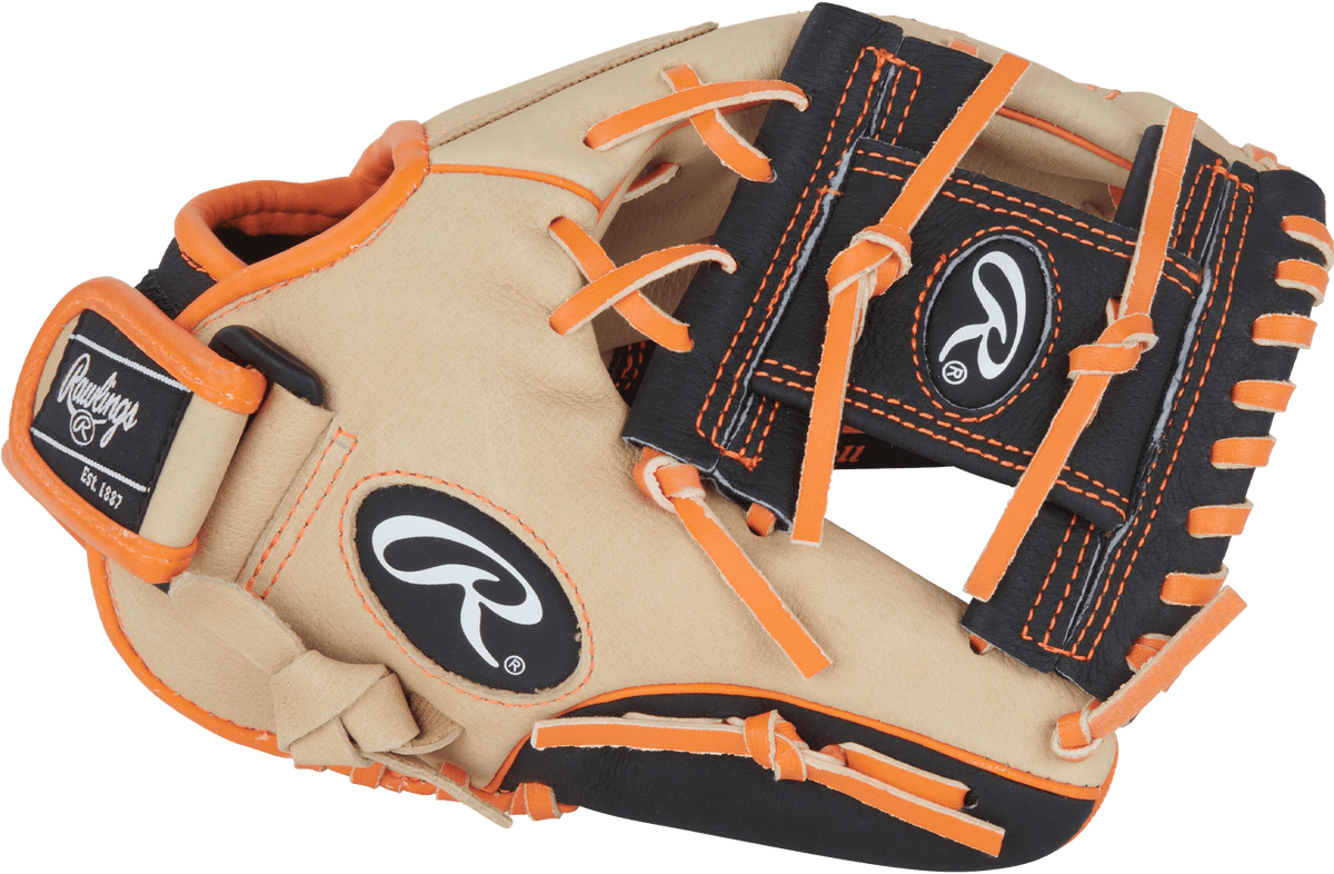 Rawlings Sure Catch  10.00" Jackson Holliday Baseball Utility Glove SC100JH - Camel Black Orange - HIT a Double - 3
