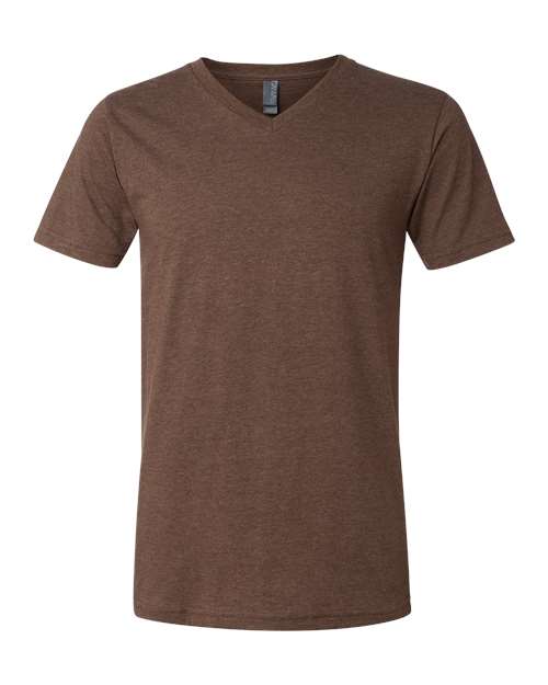 BELLA + CANVAS 3005CVC Heather CVC V-Neck Tee - Heather Brown