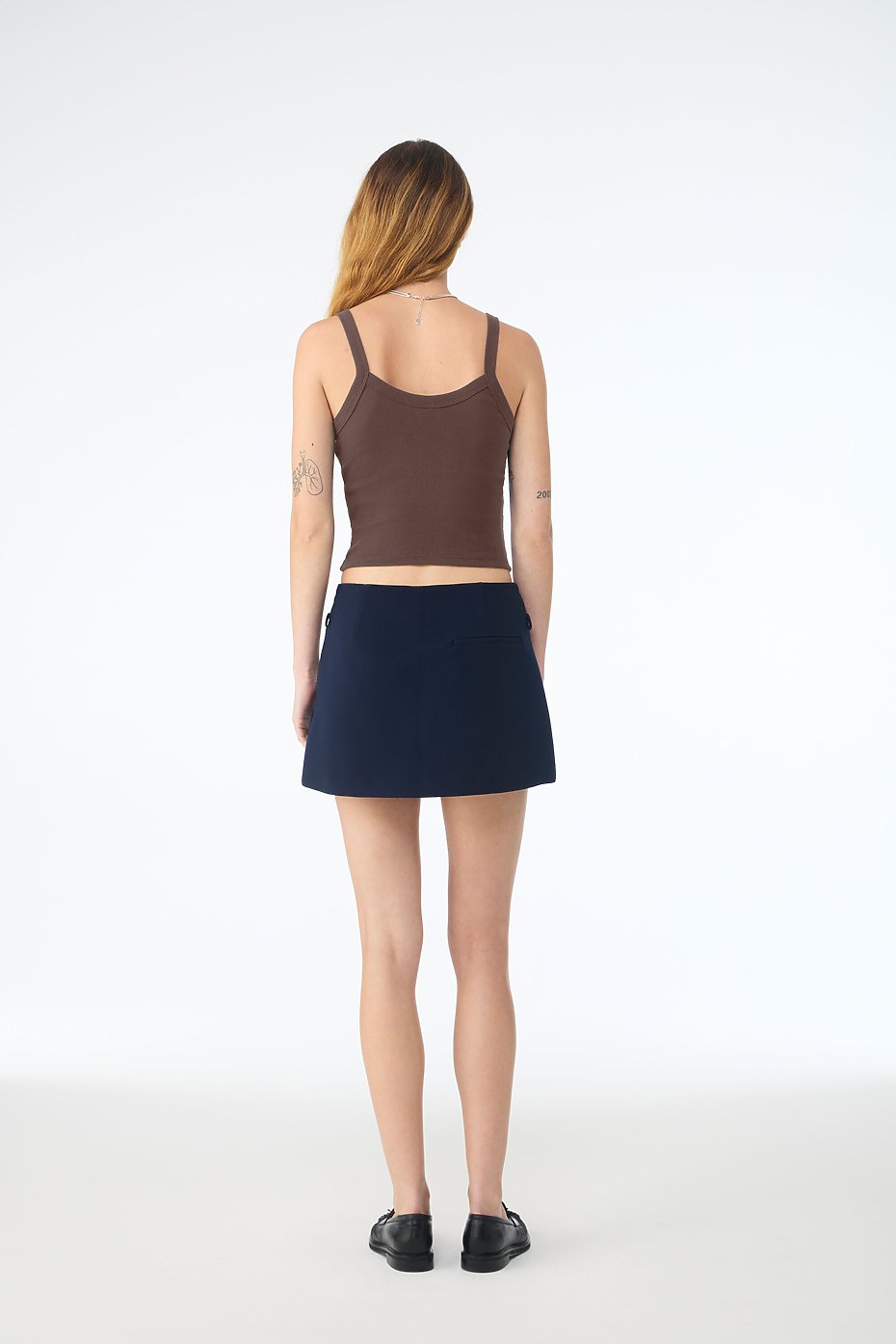 BELLA + CANVAS 1012C Women's Micro Rib Spaghetti Strap Tank - 1012 - Solid Cocoa Blend (view 3)