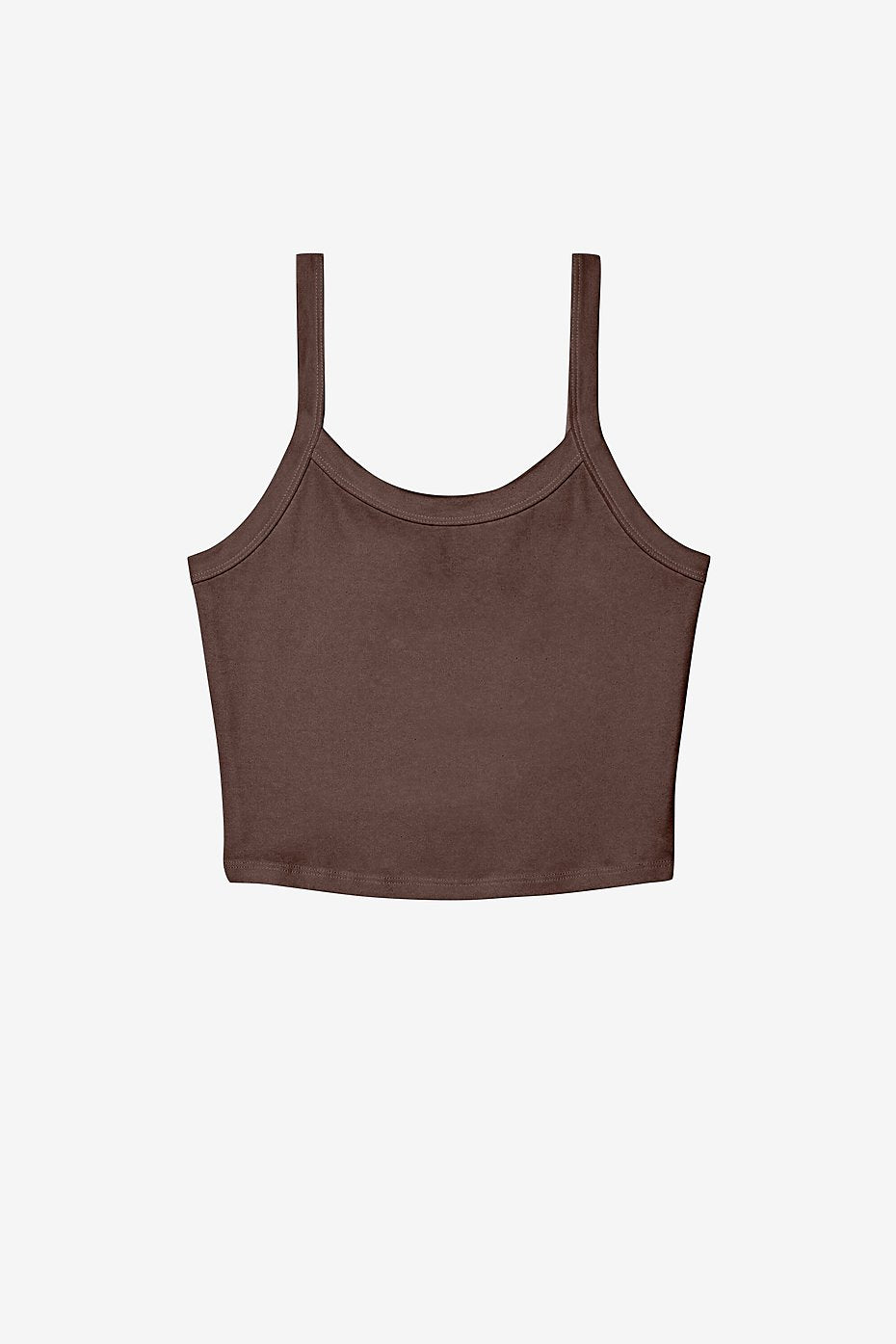 BELLA + CANVAS 1012C Women's Micro Rib Spaghetti Strap Tank - 1012 - Solid Cocoa Blend (view 4)